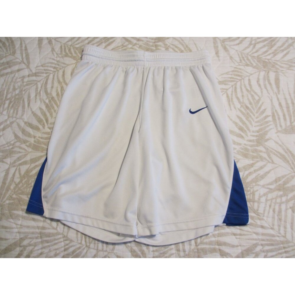 Nike Dri-Fit Mens Athletic Shorts White & Blue M